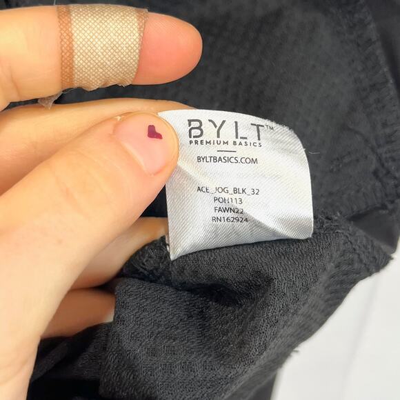 BYLT Mens Ace Jogger Pants Zip Fly Flat Front Nylon Casual Golf Black Size 32 - Picture 11 of 12